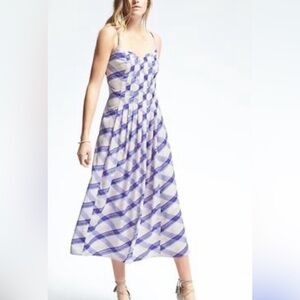 Banana Republic Blue and White Checkered Dress